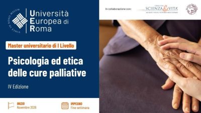 Cure palliative | Al via la IV edizione del Master organizzato dall'Università Europea in partnership con Scienza & Vita